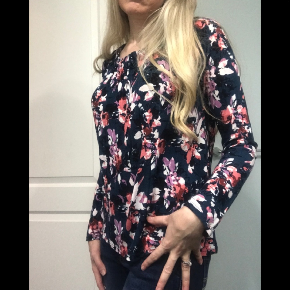 Jaclyn Smith M floral long sleeve